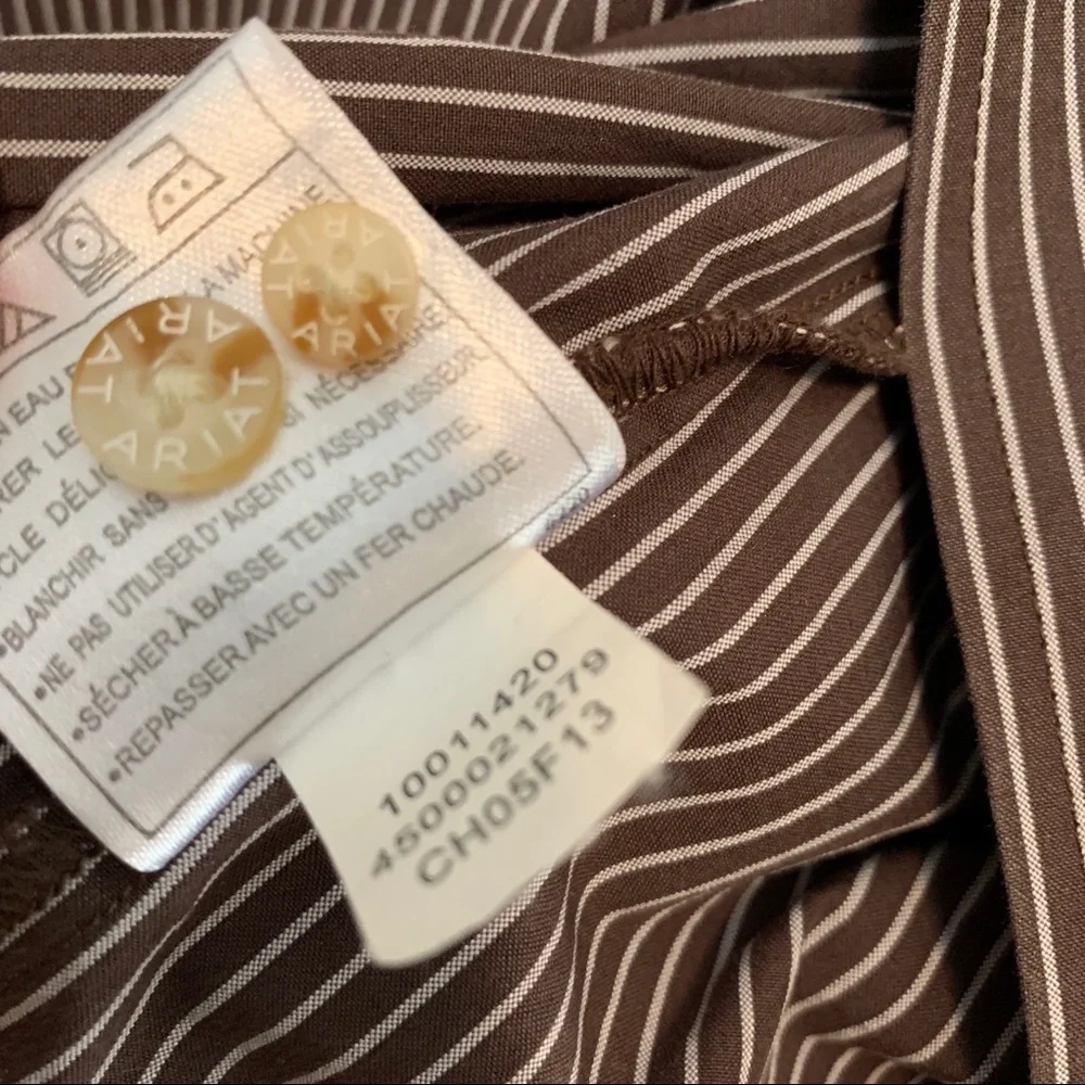 Ariat Pro Series Brown Striped Shirt Large - Picture 6 of 9